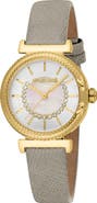 Roberto Cavalli Eclira Leather Strap Watch, 30mm