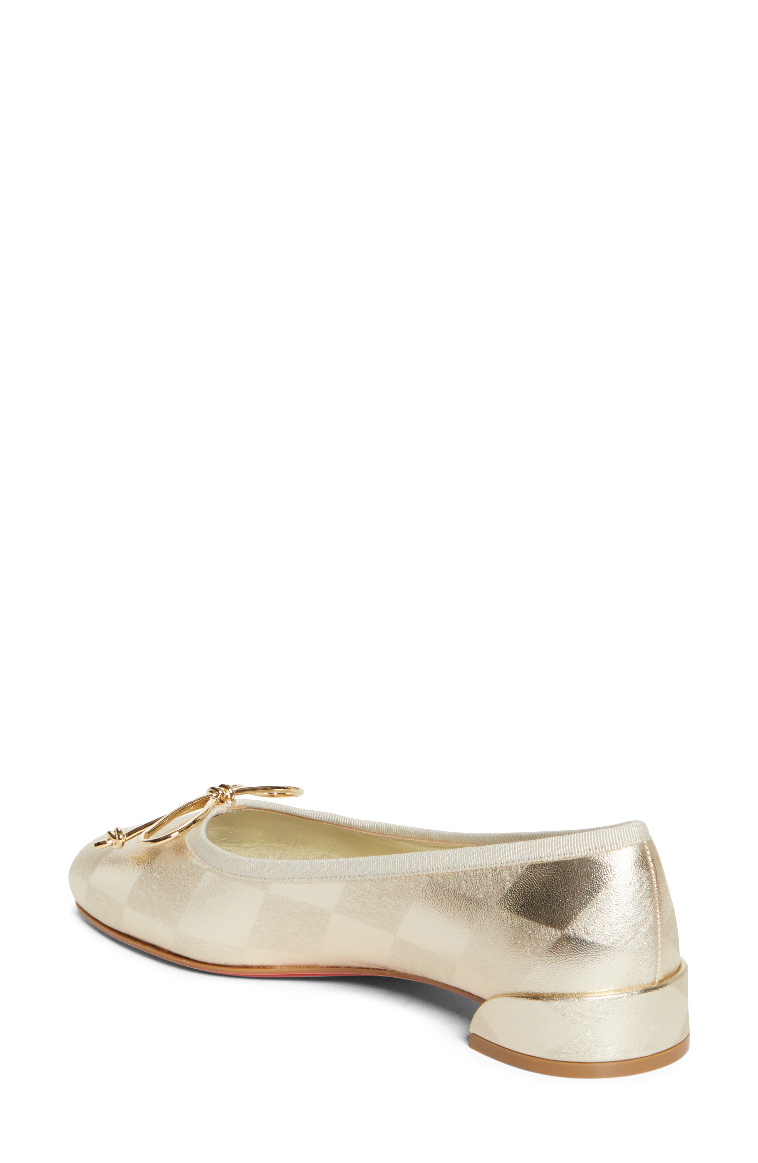 Christian Louboutin Sweetie Jane Bow Ballet Flat, Alternate, color, Platino Chiaro