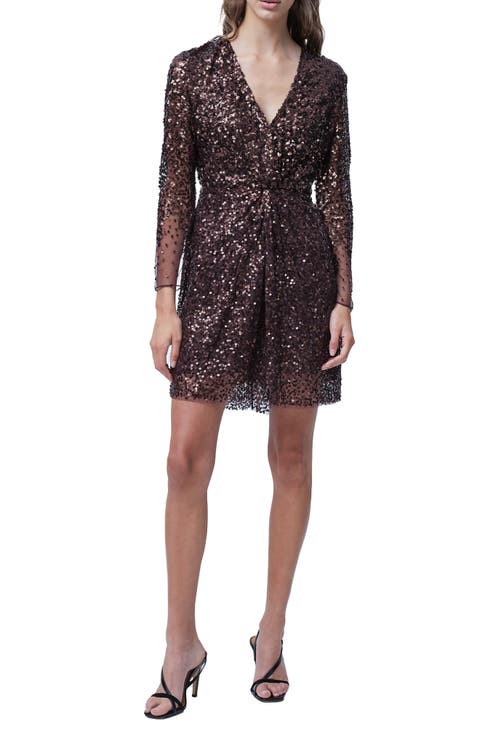 Emille Sparkle Long Sleeve Sequin Sheath Dress