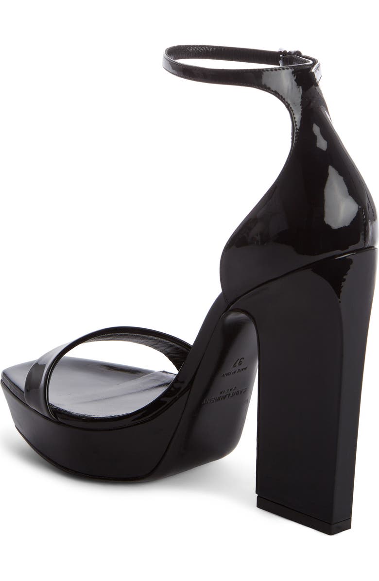 Saint Laurent Debbie Platform Ankle Strap Sandal, Alternate, color, Black