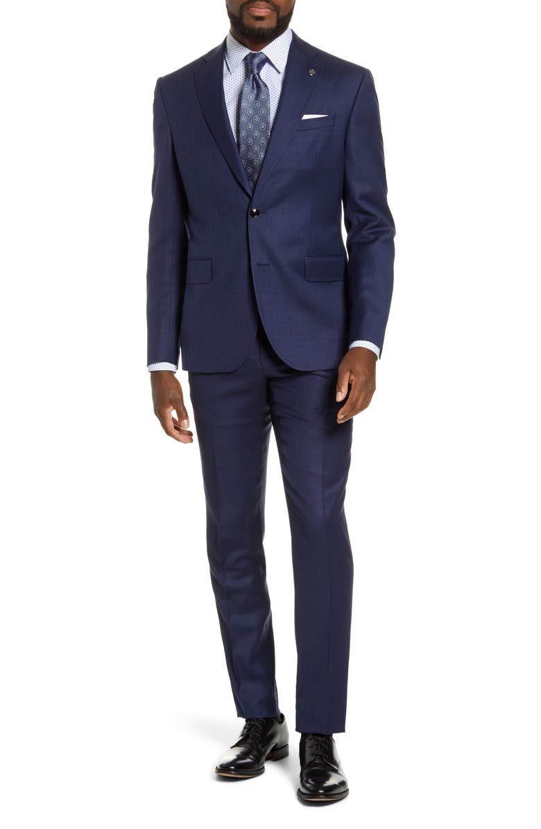 Ted Baker London Roger Slim Fit Bird's Eye Wool Suit, Main, color, 