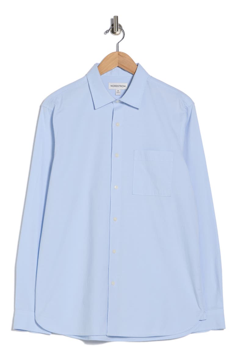 Solid Oxford Button-Up Shirt, Alternate, color, BLUE SKYWAY- WHITE EOE