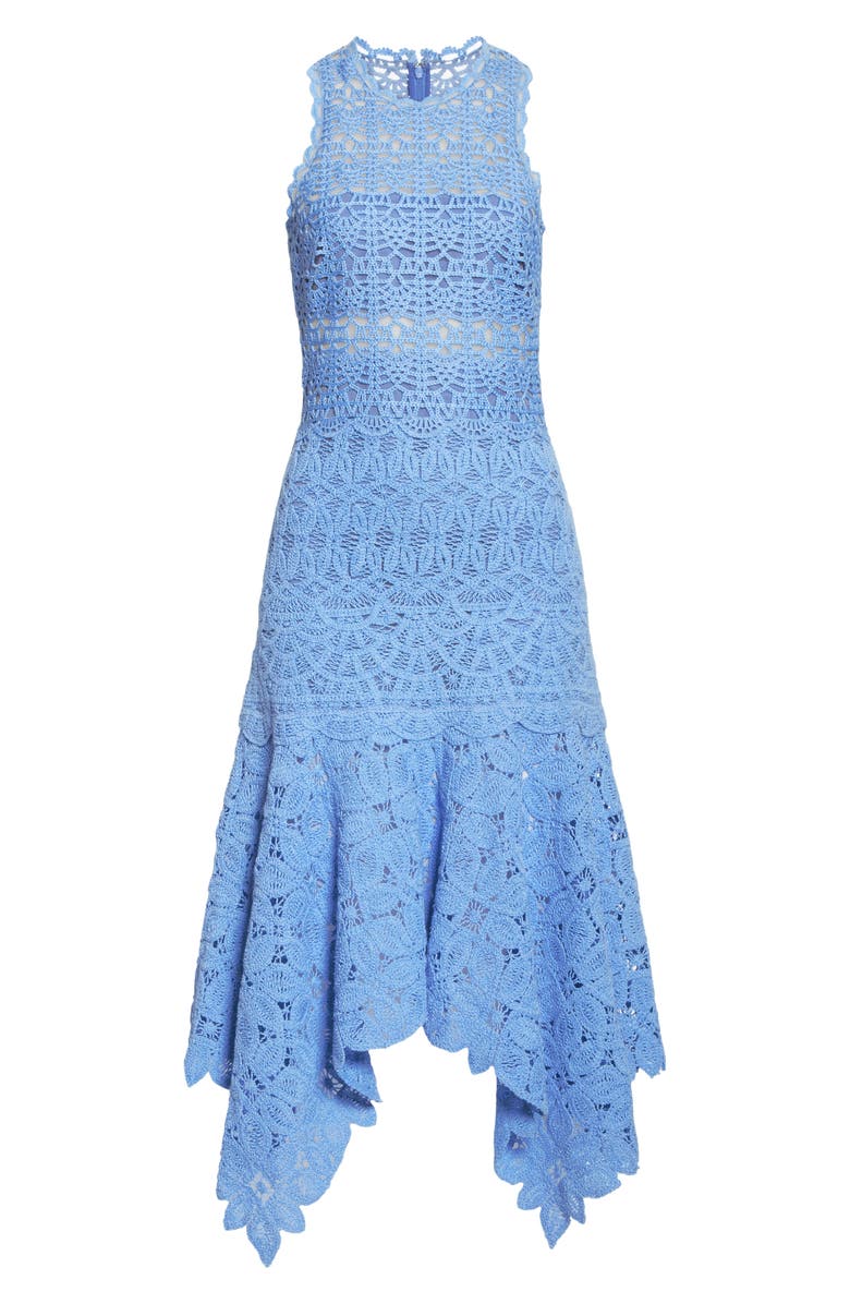 Simkhai Jonathan Simkhai Handkerchief Hem Crochet Lace Midi Dress, Alternate, color, 