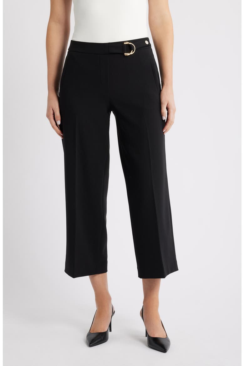Pull-On Crop Wide Leg Pants, Main, color, ANNE BLACK