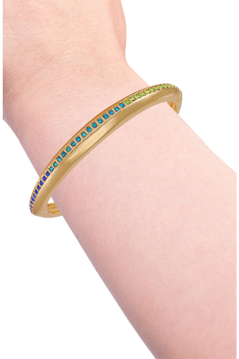 Crystal Stretch Bangle Bracelet, Alternate, color, GOLDTONE