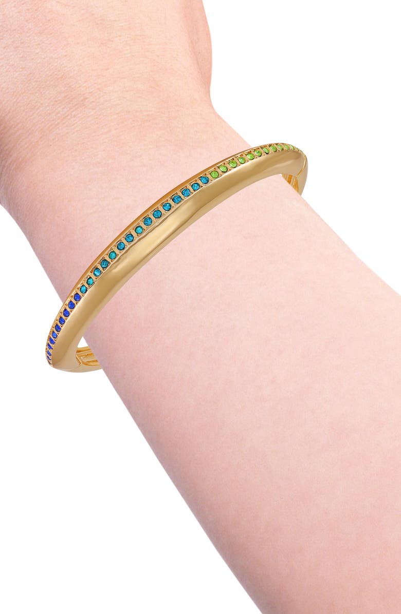 Vince Camuto Crystal Stretch Bangle Bracelet, Alternate, color, Goldtone