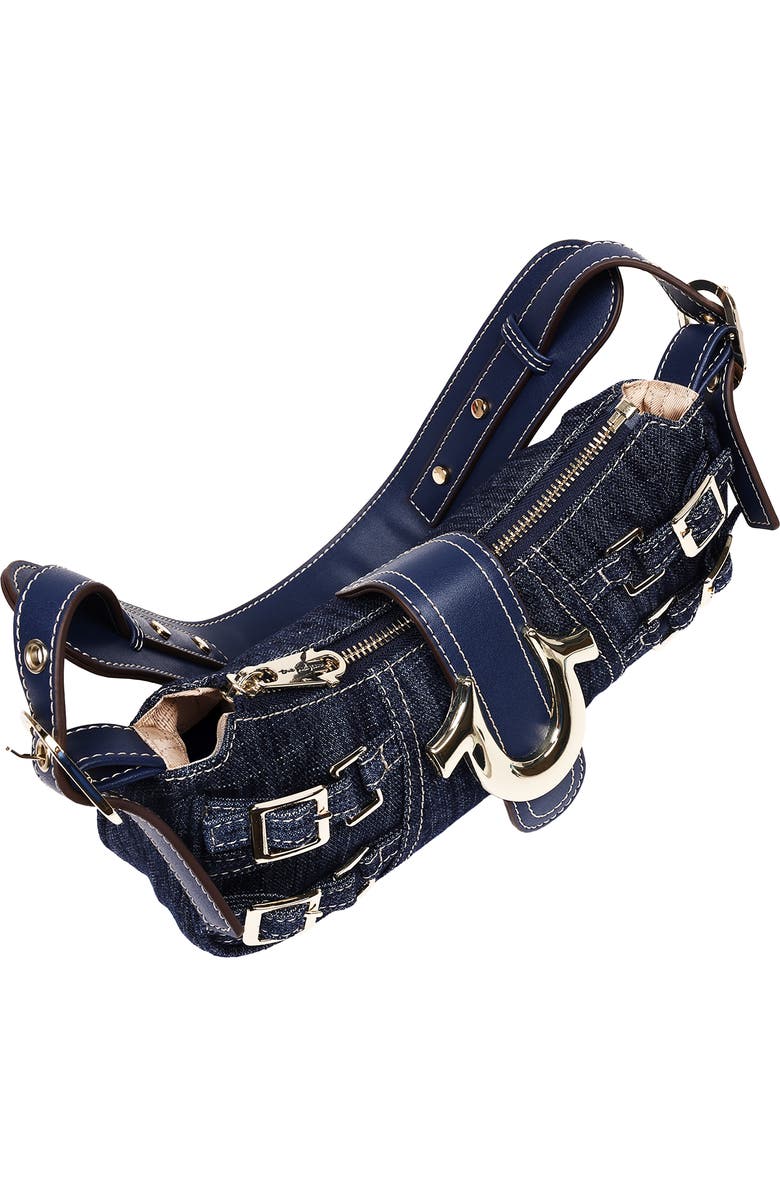 True Religion Multi-Strap Denim Shoulder Bag, Alternate, color, Dark Denim