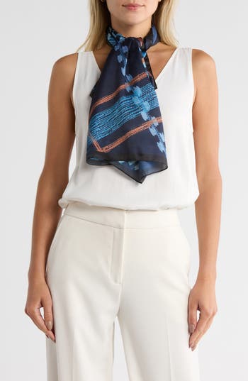 Vince Camuto Basketweave Print Square Scarf In Multi