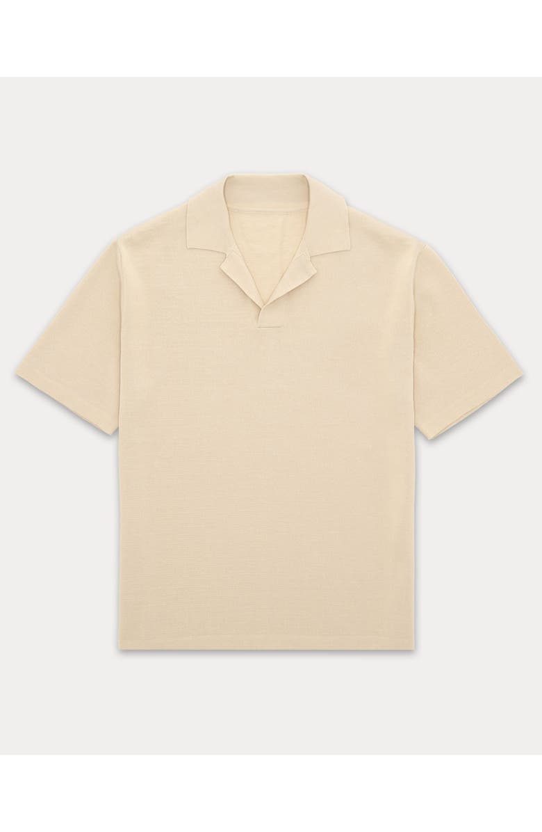 Fortela Adrien V-Neck Cotton Polo, Main, color, Ecru