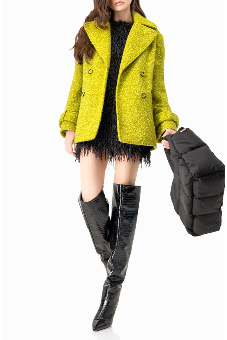 Double-Breasted Coat with Maxi Lapel, Alternate, color, Green