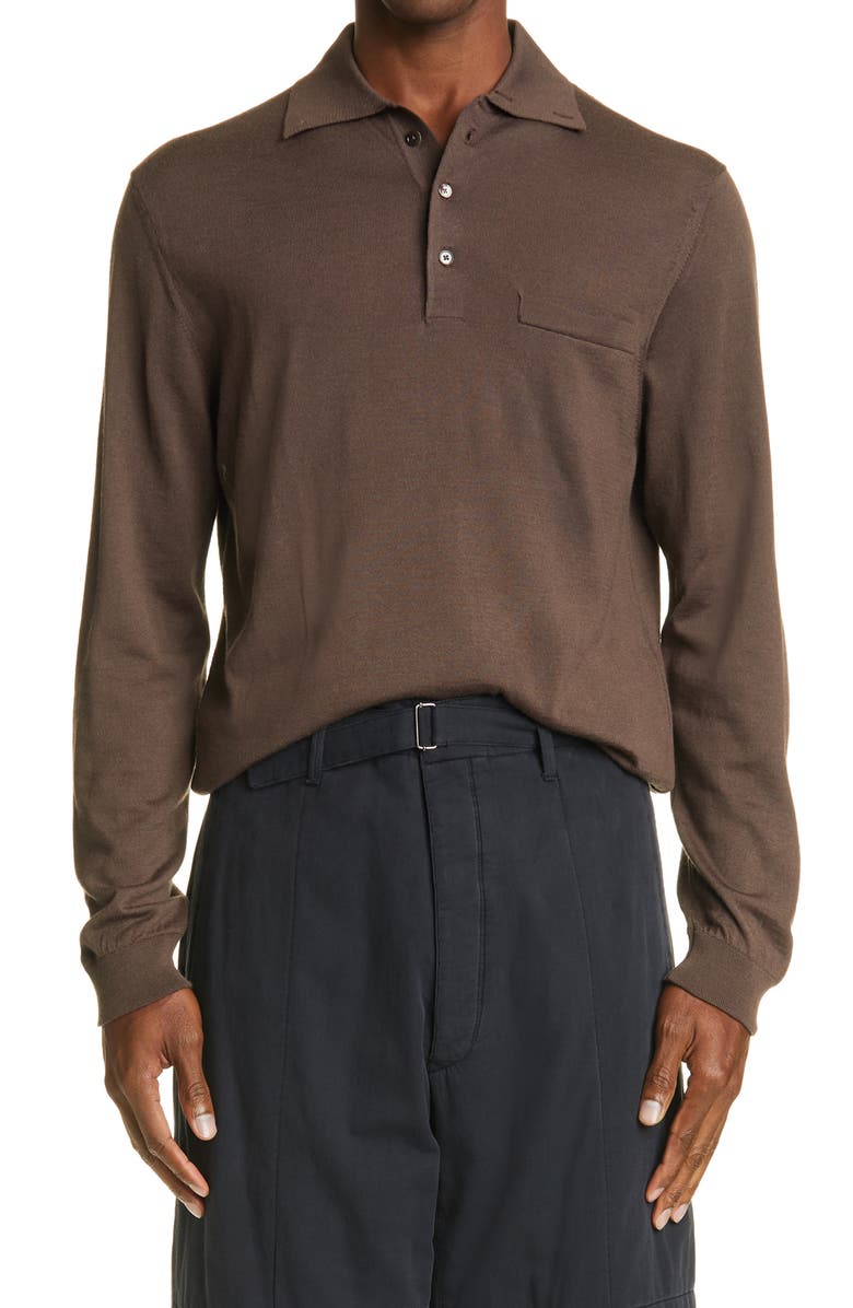 Lemaire Long Sleeve Polo, Main, color, 
