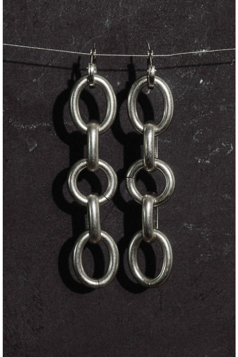 Devon Chain Drop Earrings, Alternate, color, SILVER
