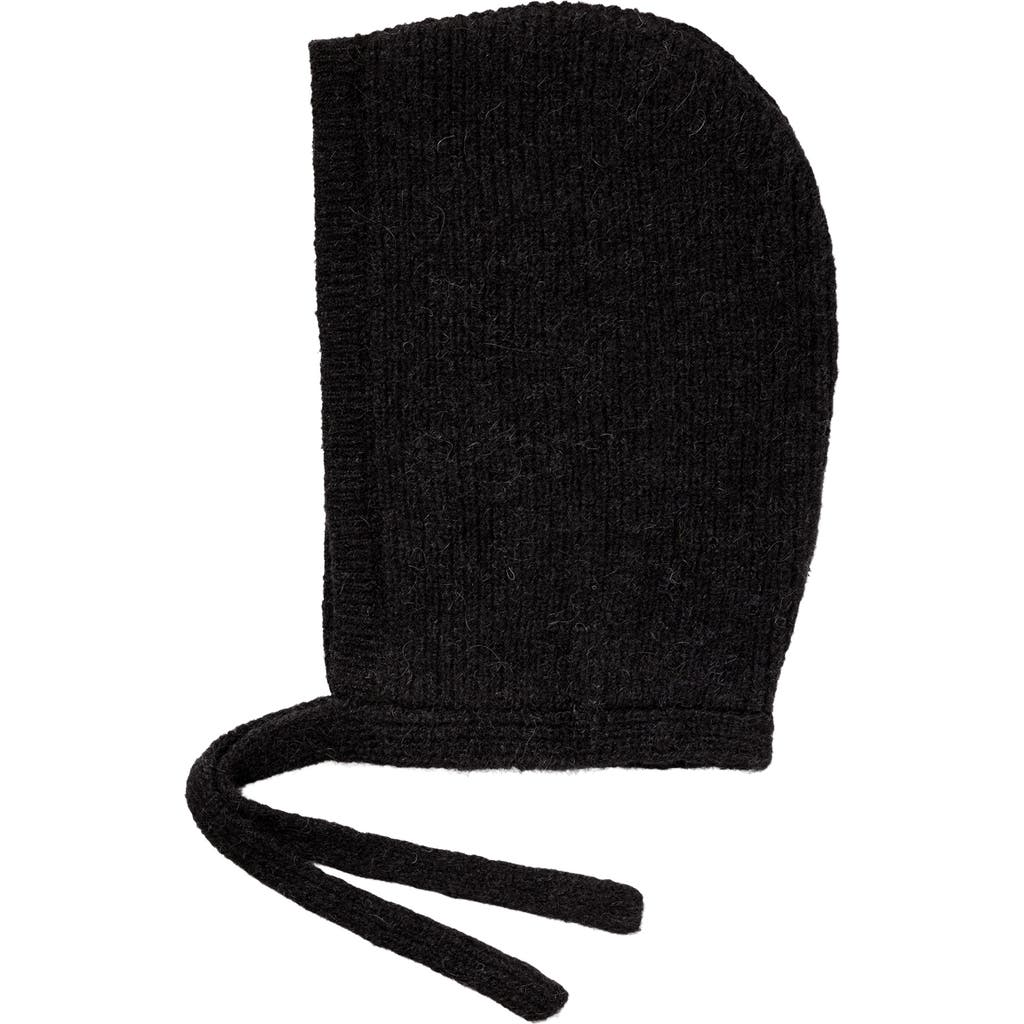 Hyer Goods Upcycled Alpaca Wool Tie Balabonnet In Black