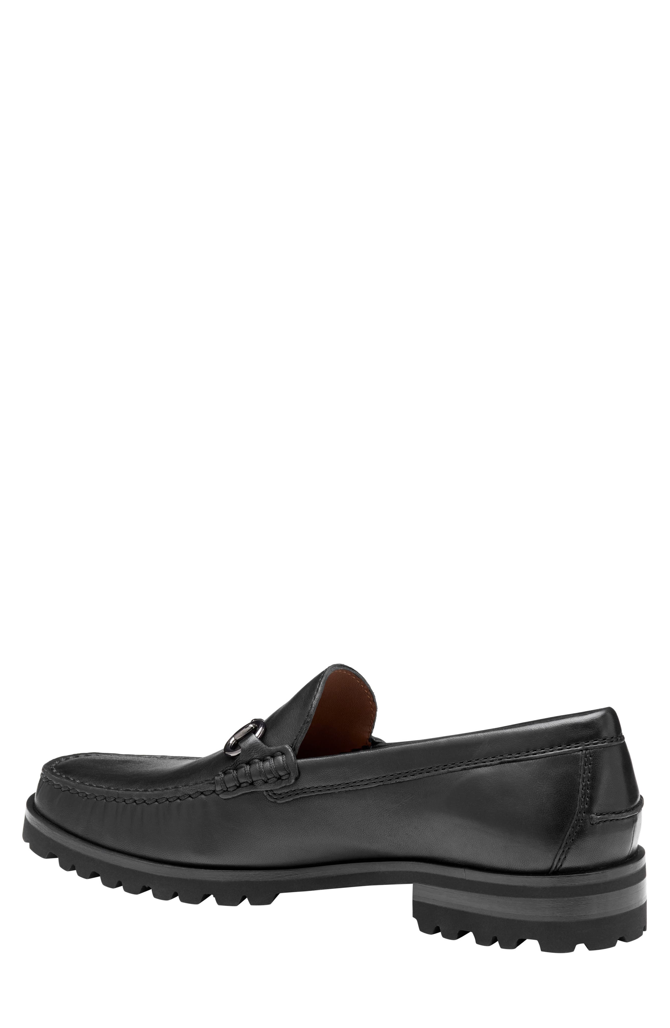 Johnston & Murphy Baldwin Lug Sole Bit Loafer, Alternate, color, Black Sheepskin