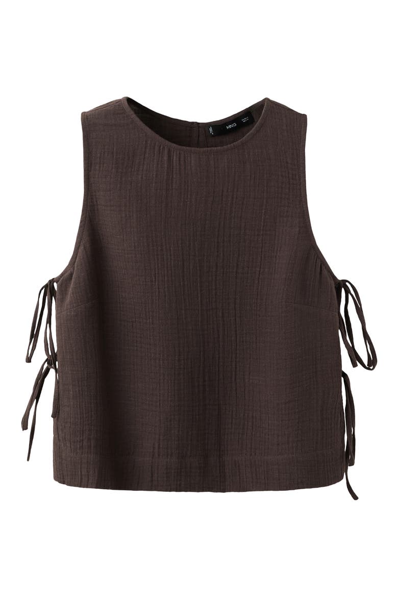 Side Tie Double Gauze Top, Alternate, color, CHOCOLATE