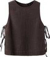 MANGO Side Tie Double Gauze Top