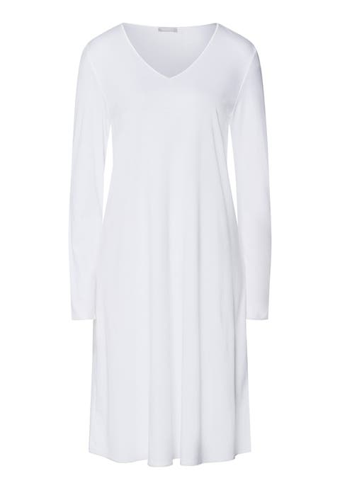Cotton Silk Long Sleeve Cotton Nightgown