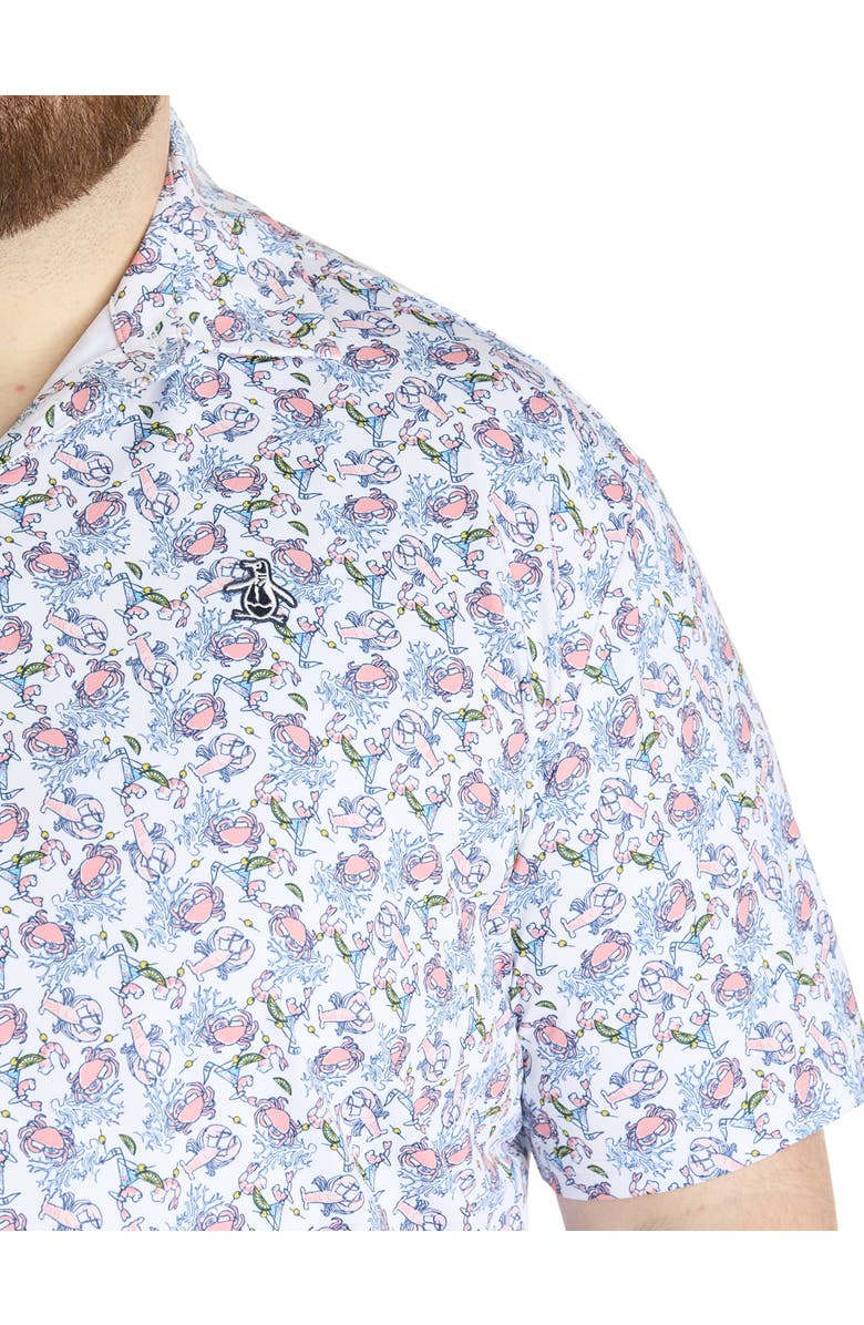 Original Penguin Big & Tall Pete In The Ocean Caddy Polo Shirt, Alternate, color, Bright White