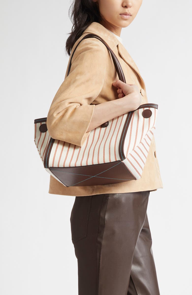 Marni Mini Riviera Stripe Tote, Alternate, color, White Comb