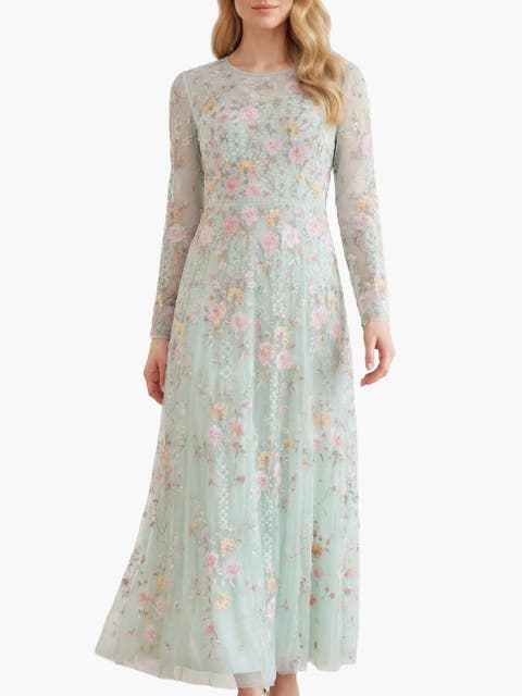Garden Rose Long Sleeve Maxi Gown