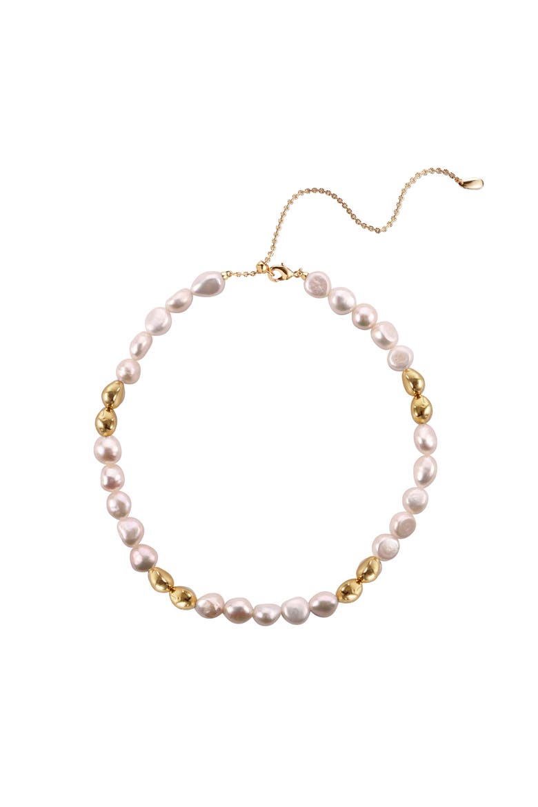 Eden Pearl Necklace, Main, color, Gold