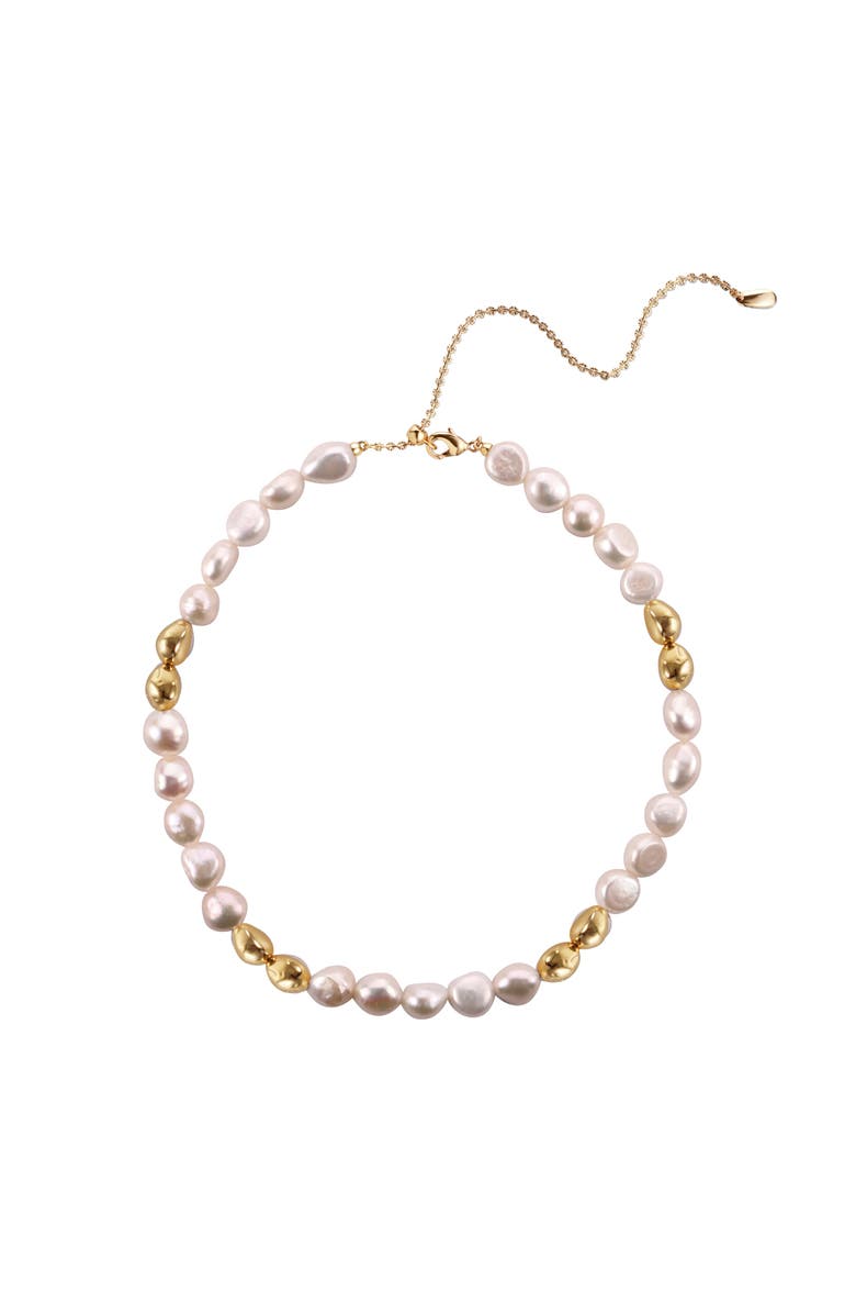 RETRO CHIC Eden Pearl Necklace, Main, color, Gold
