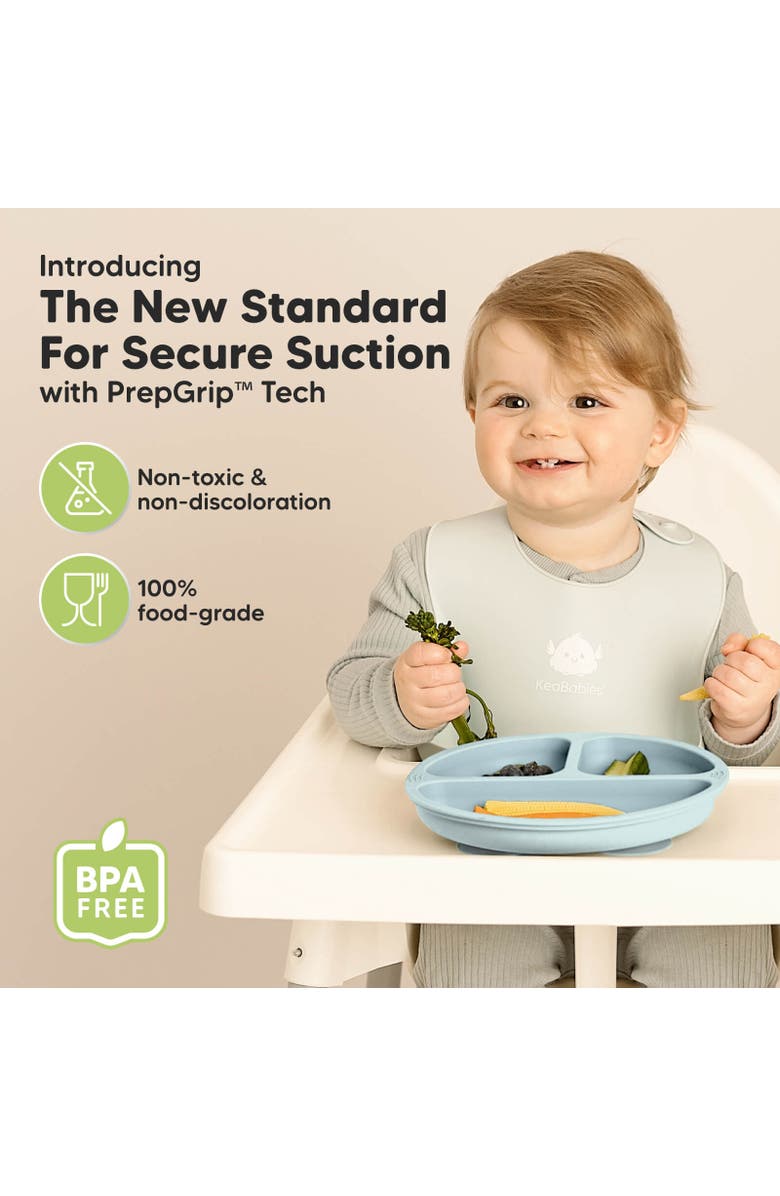 KeaBabies 3-Pack Prep Silicone Suction Plates, Alternate, color, Alps