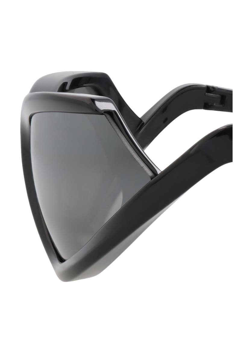 71mm Shield Sunglasses, Alternate, color, BLACK BLACK SILVER