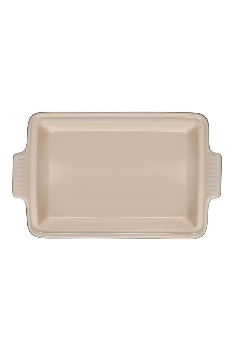 Heritage 2 1/2 Quart Covered Rectangular Stoneware Casserole, Alternate, color, INDIGO W/ EMBOSSED LID