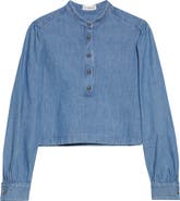 Altuzarra Margot Crop Chambray Top