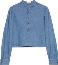 Altuzarra Margot Crop Chambray Top