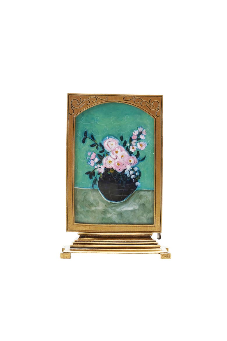 6-Piece Pewter and Glass Photo Frames with Art, Gold Finish, Alternate, color, Gold