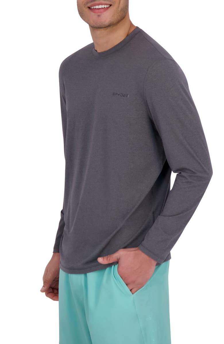 Spyder Long Sleeve Rashguard, Alternate, color, Ebony