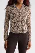 MAX STUDIO Lace Button-Up Shirt