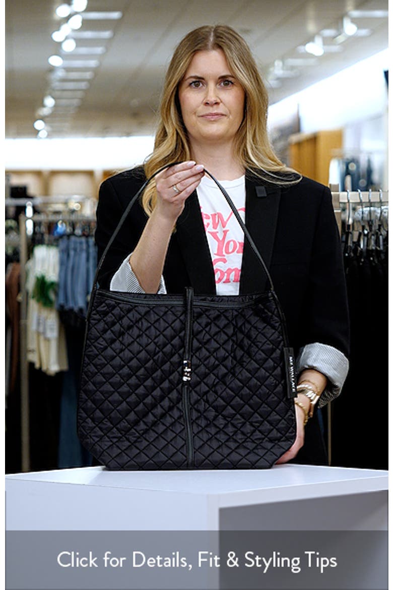 Large Astor Quilted Nylon Hobo Bag video