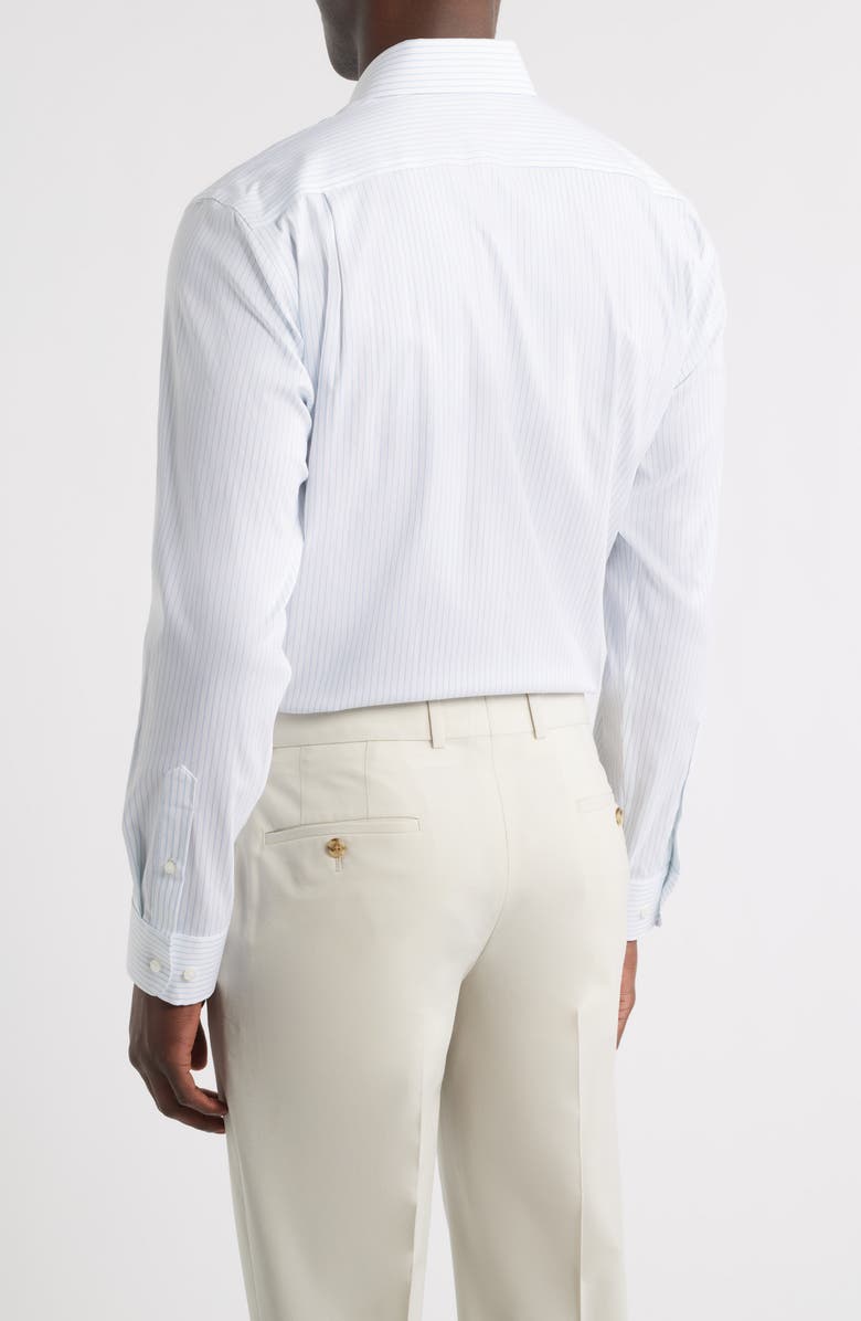 Nordstrom Trim Fit Premium Performance Dress Shirt, Alternate, color, Blue Ivoris Stripe