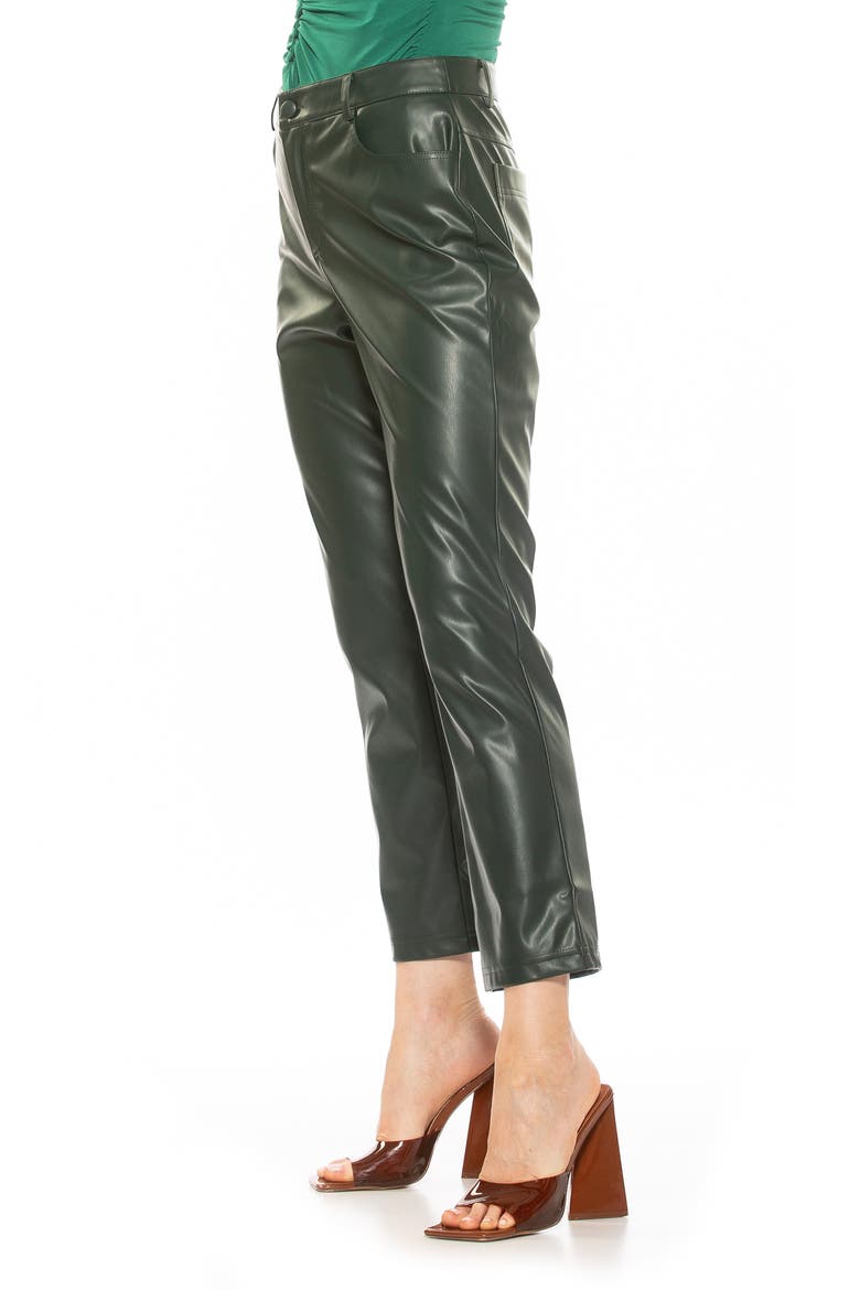 Mila Faux Leather Pants, Alternate, color, EMERALD