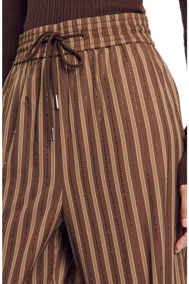 Striped trousers, Alternate, color, Brown