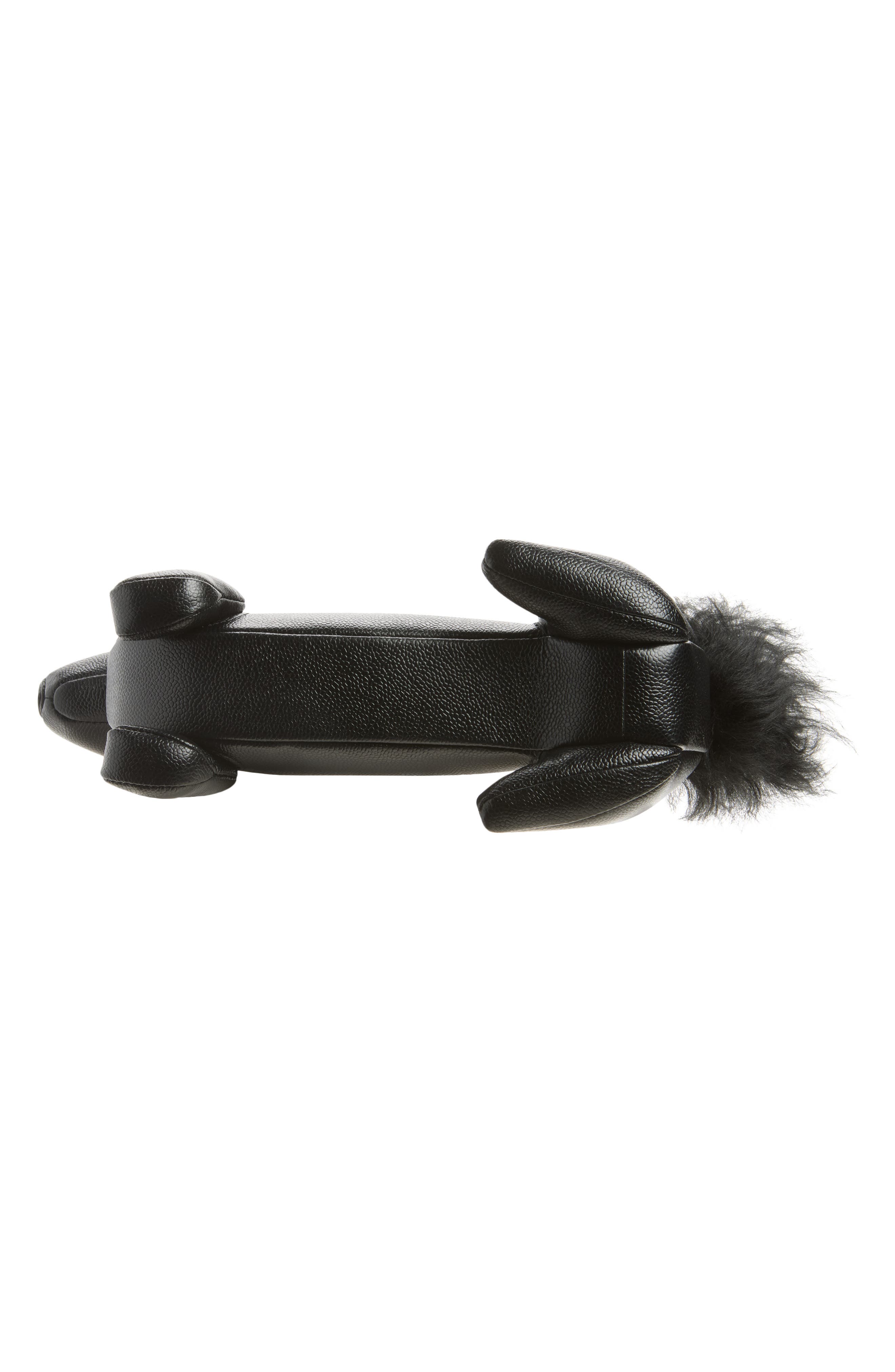 Baby Rabbit Pebbled Leather Shoulder Bag, Alternate, color, BLACK