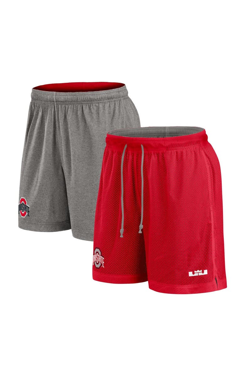 Nike Men's Nike Scarlet/Heather Gray Ohio State Buckeyes Player Reversible Shorts, Main, color, Scarlet