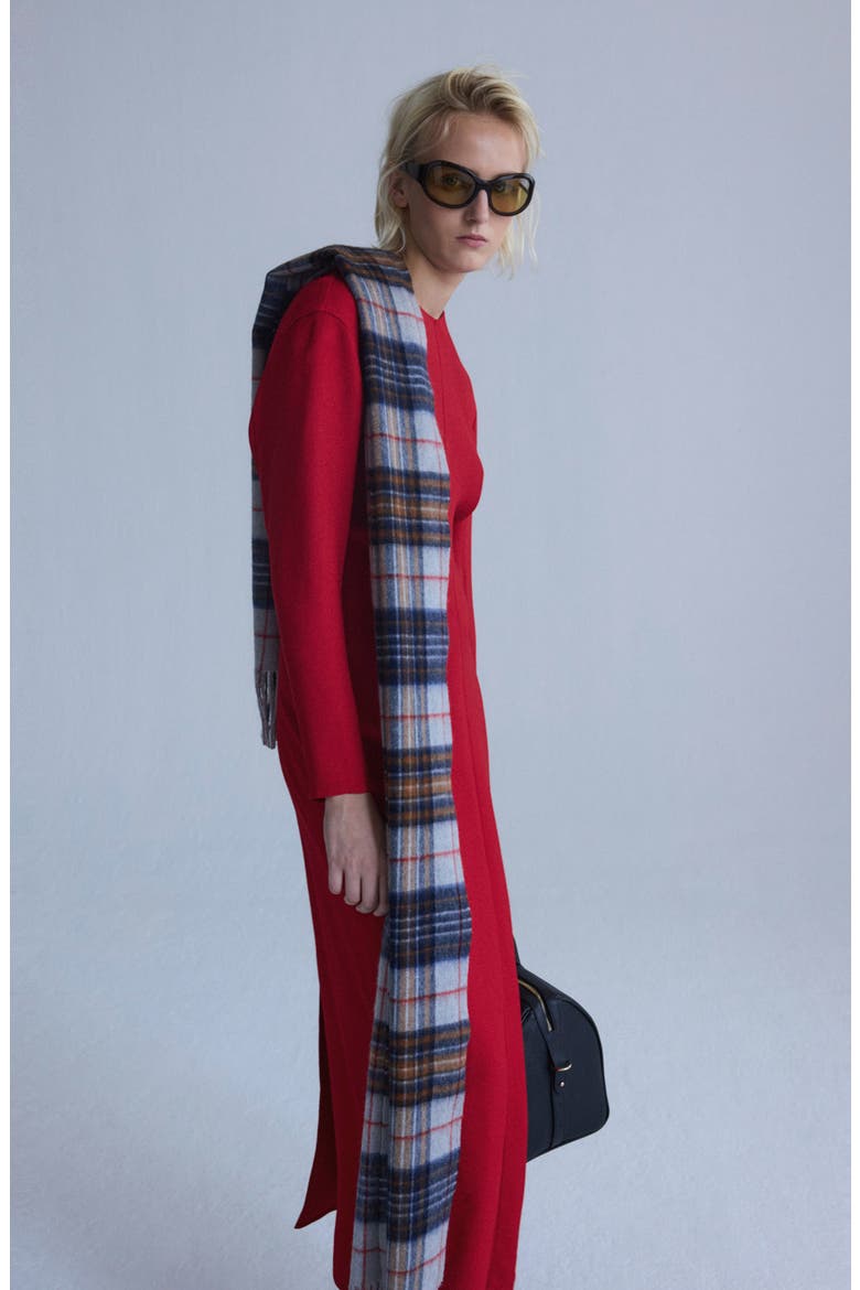 Gathered Long Sleeve Maxi Dress, Alternate, color, RED