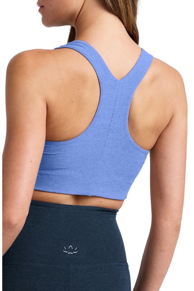 Space Dye Simplicity Racerback Sports Bra, Alternate, color, WILD FLOWER BLUE HEATHER