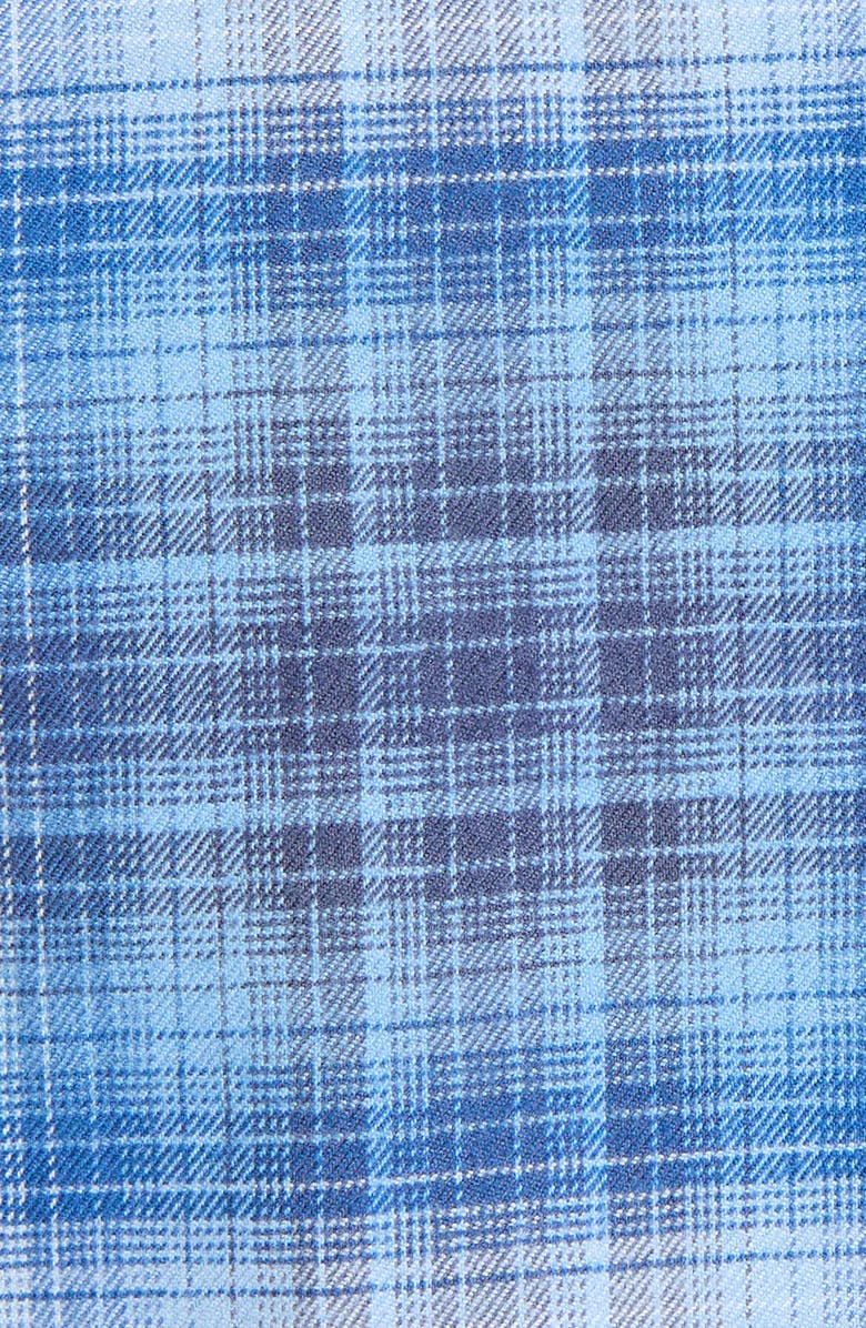 TOM FORD Slim Fit Defused Check Western Shirt, Alternate, color, Combo Blue Shades