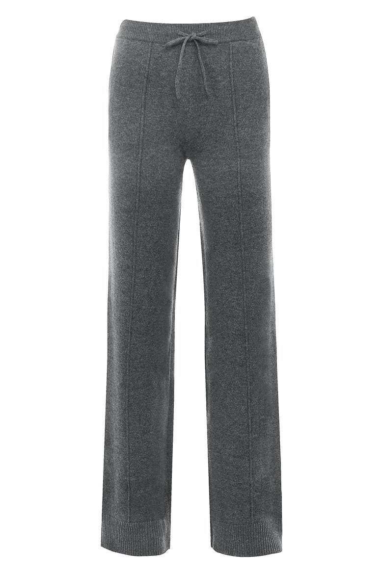 Yalina Tie Waist Knit Track Pants, Alternate, color, GREY MELANGE