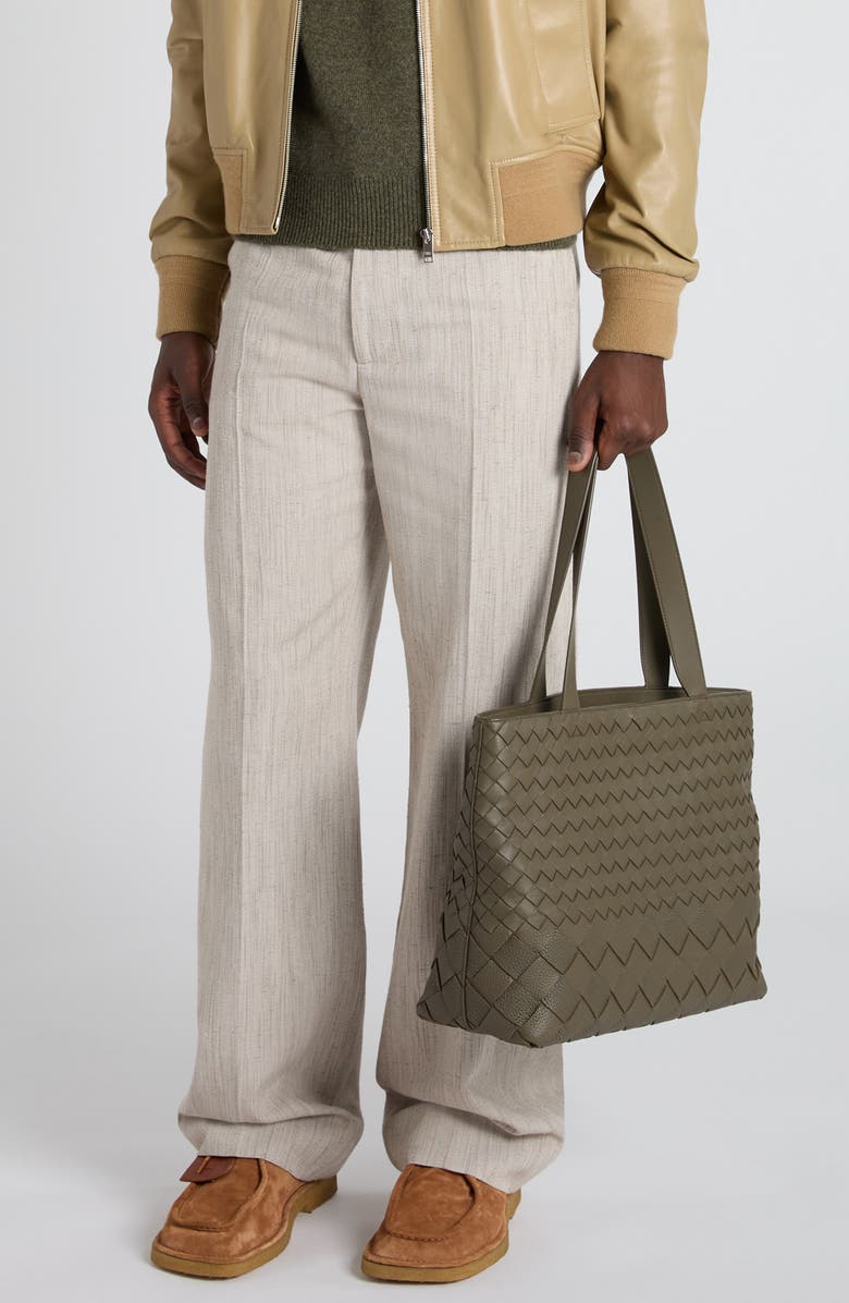 Bottega Veneta Small Intrecciato Leather Zip Tote, Alternate, color, Cypress-Silver