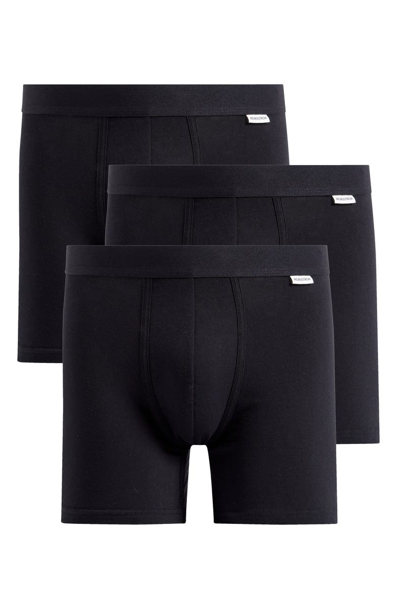 Nordstrom 3-Pack Boxer Briefs, Alternate, color, Black