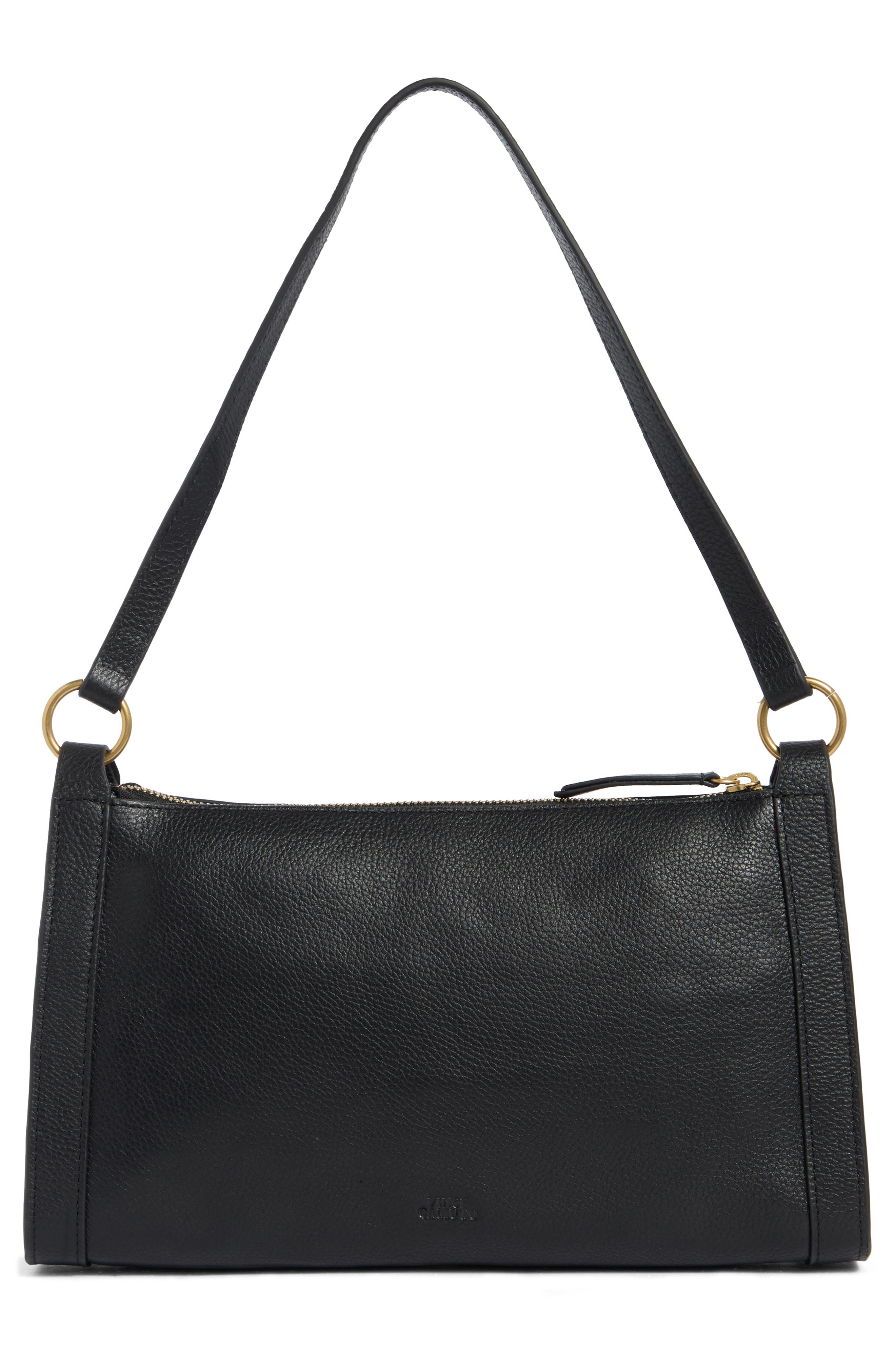 Vince Camuto Lisha Studded Leather Shoulder Bag, Alternate, color, 