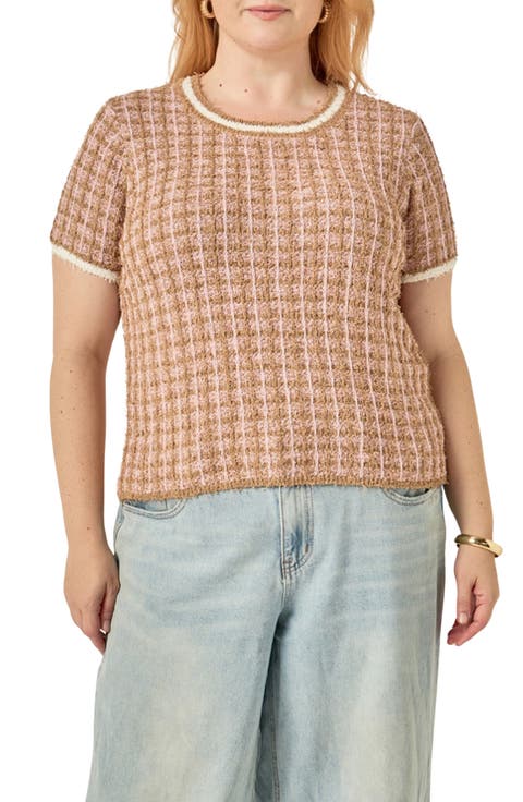 Check Knit Top