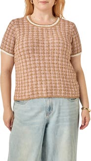 Endless Rose Check Knit Top