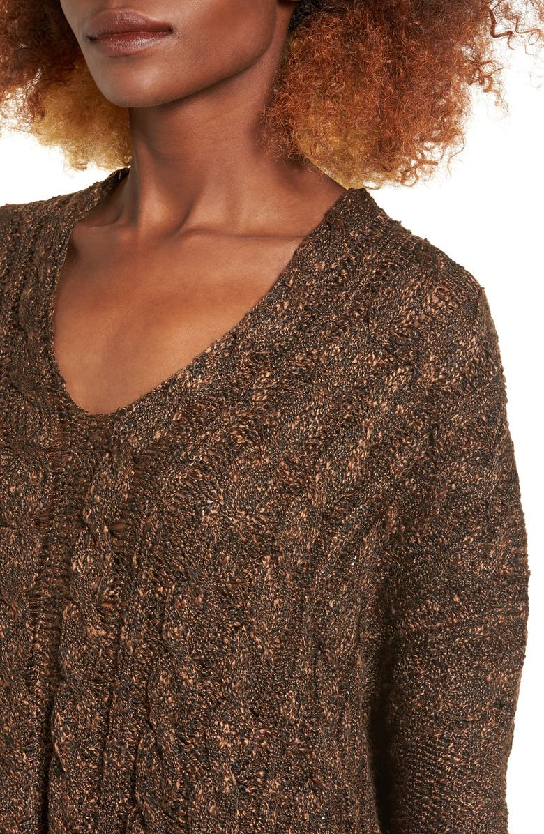 Love By Design Marled Cable Knit Pullover, Alternate, color,